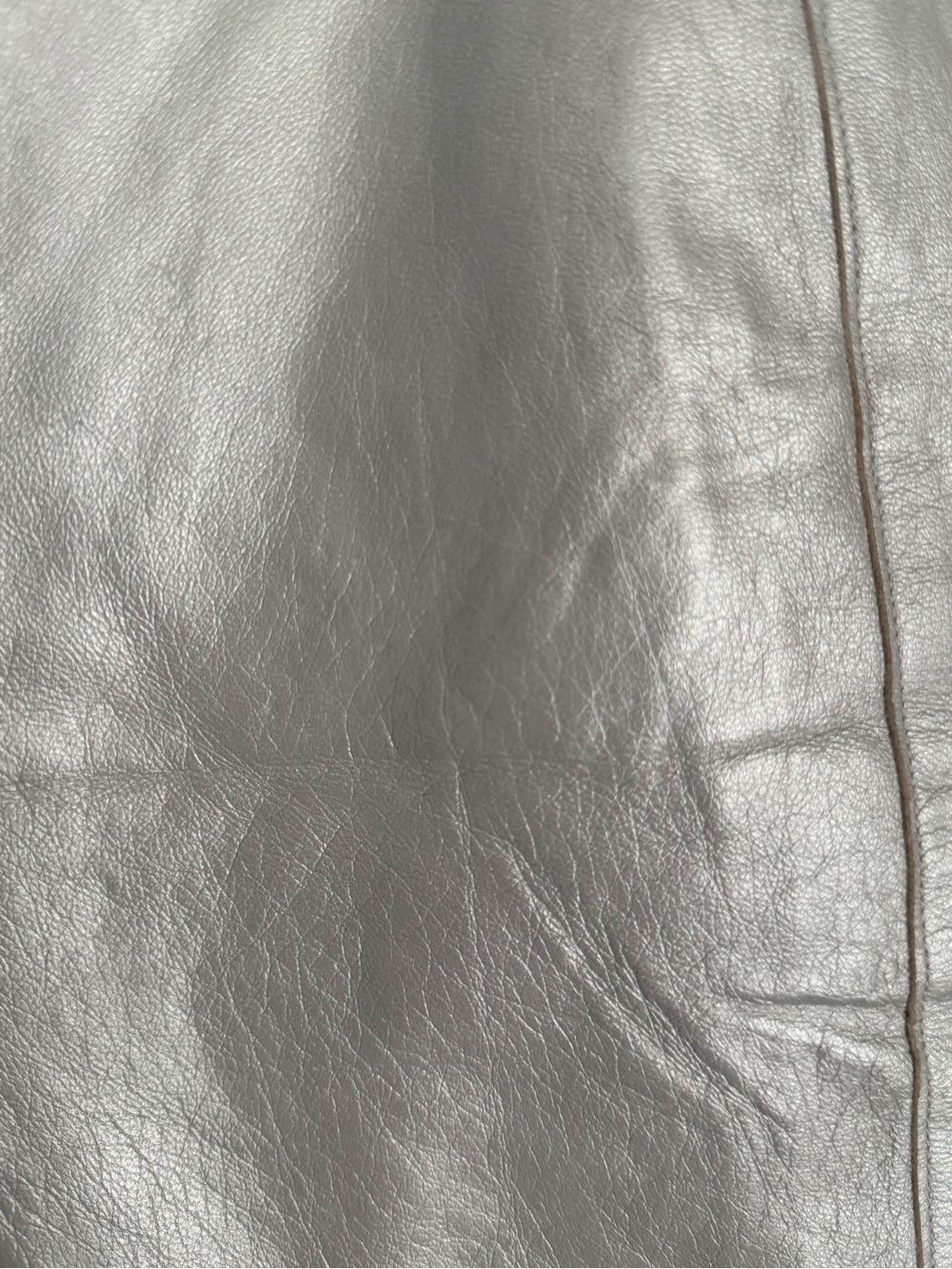 Vintage Y2K DKNY Metallic Silver Genuine Leather Pants - Sz 6 - Picture 5 of 11